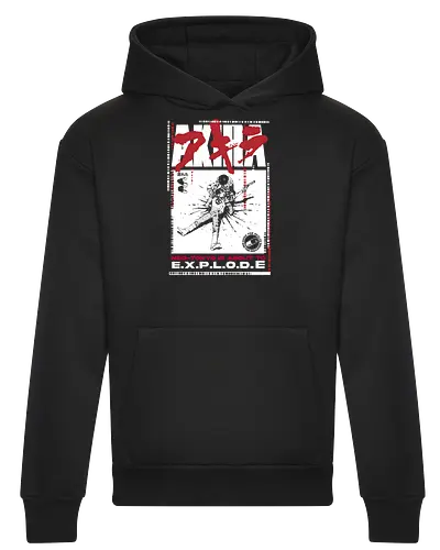 Tokyo Explosion File - akira, anime explosion, neo tokyo, cyberpunk art, manga panel, sci fi anime, tetsuo, retro manga - Heavyweight Hoodie