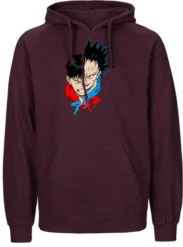 Rival Destiny - kaneda and tetsuo, akira manga, neo tokyo, anime rivalry, psychic anime, cyberpunk art, manga classic, retro anime - Fairtrade Hoodie