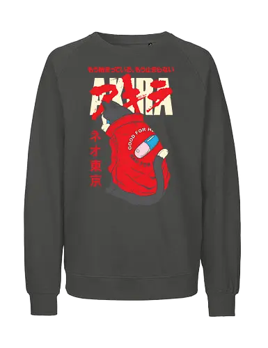 Capsule Gang Cat - akira, capsule gang, anime cat, neo tokyo, cyberpunk anime, manga aesthetic, red hoodie, retro anime - Fairtrade Sweatshirt