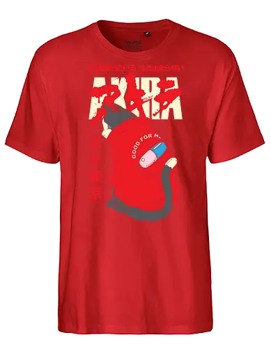 Capsule Gang Cat - akira, capsule gang, anime cat, neo tokyo, cyberpunk anime, manga aesthetic, red hoodie, retro anime - Fairtrade T-Shirt