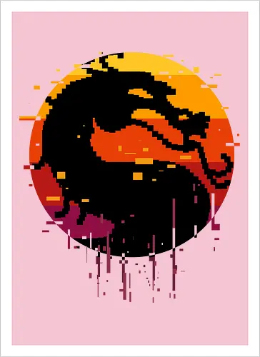 retro dragon club  - ice, freeze, subzero, scorpion, reptile, fighter, 80s, game, versus, arcade - Kunstdruck