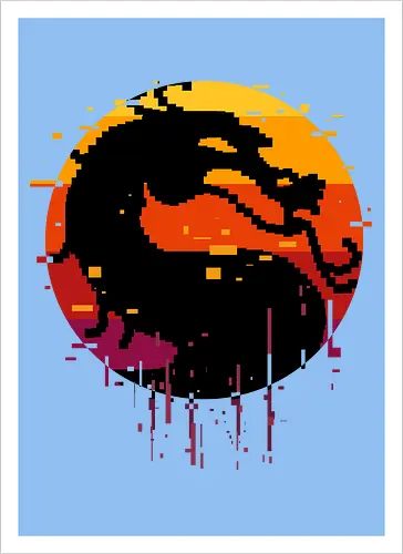 retro dragon club  - ice, freeze, subzero, scorpion, reptile, fighter, 80s, game, versus, arcade - Kunstdruck