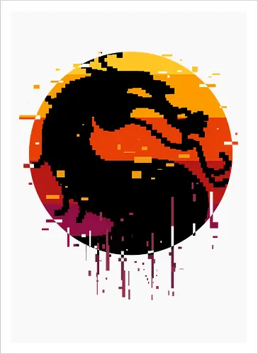 retro dragon club  - ice, freeze, subzero, scorpion, reptile, fighter, 80s, game, versus, arcade - Kunstdruck
