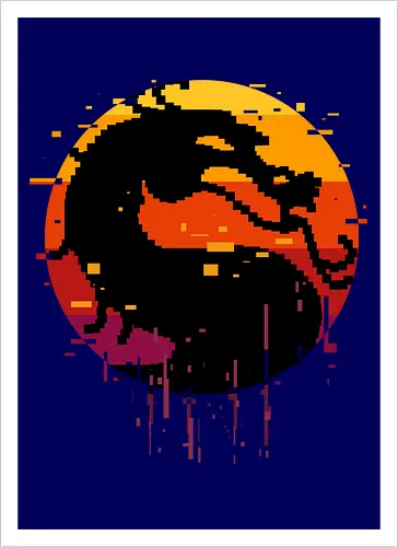 retro dragon club  - ice, freeze, subzero, scorpion, reptile, fighter, 80s, game, versus, arcade - Kunstdruck