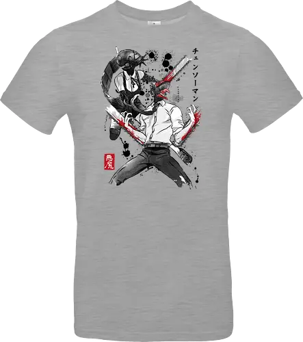 Chainsaw and bomb girl sumi e - anime, manga, japan, japanese art, Chainsaw, reze, cosplay, otaku - Standard T-Shirt