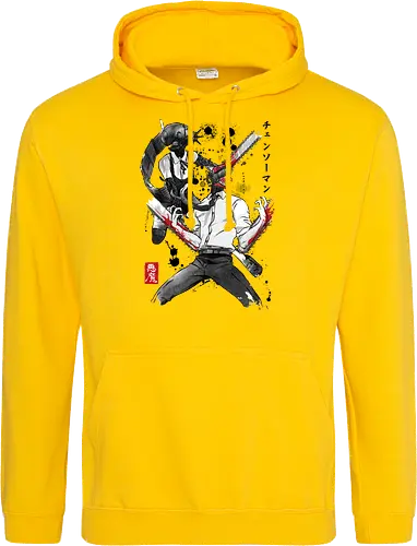 Chainsaw and bomb girl sumi e - anime, manga, japan, japanese art, Chainsaw, reze, cosplay, otaku - Standard Hoodie