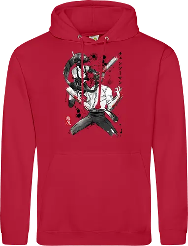 Chainsaw and bomb girl sumi e - anime, manga, japan, japanese art, Chainsaw, reze, cosplay, otaku - Standard Hoodie