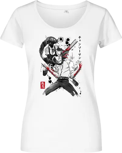 Chainsaw and bomb girl sumi e