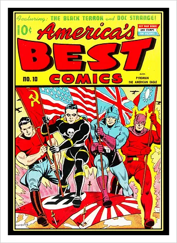 WWII Vintage Superhelden Krieg Comic Retro 1940er