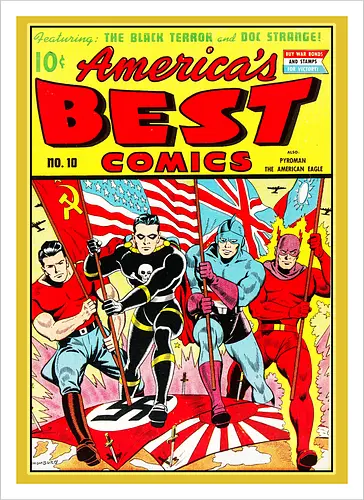 WWII Vintage Superhelden Krieg Comic Retro 1940er