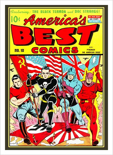 WWII Vintage Superhelden Krieg Comic Retro 1940er