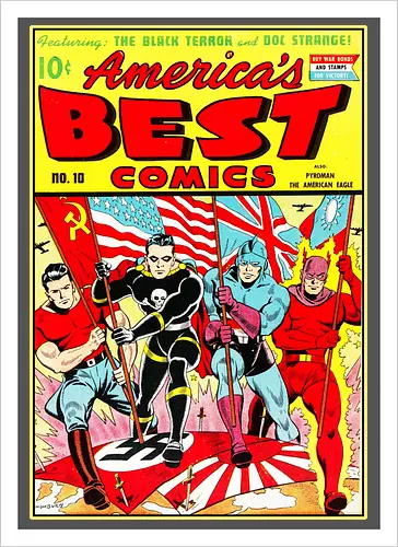 WWII Vintage Superhelden Krieg Comic Retro 1940er
