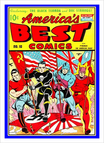 WWII Vintage Superhelden Krieg Comic Retro 1940er