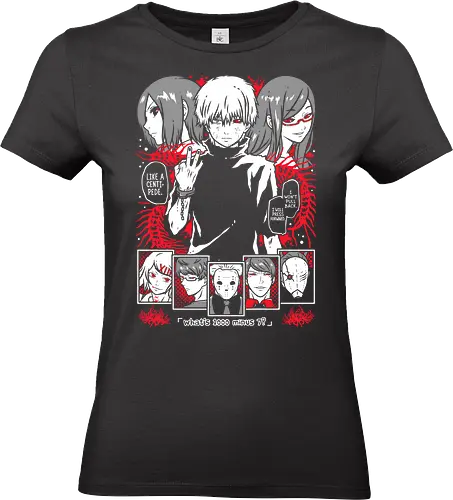 Ghoul Awakening Kaneki - tokyo ghoul, kaneki ken, anime dark, ghoul mask, manga art, anime warrior, red aesthetic, anime poster - Standard T-Shirt (Frauen)