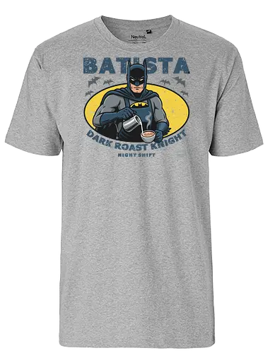 Batista lustige Barista-Parodie - funny, barista, coffe, caffeine, addict, lover, mashup, parody - Fairtrade T-Shirt