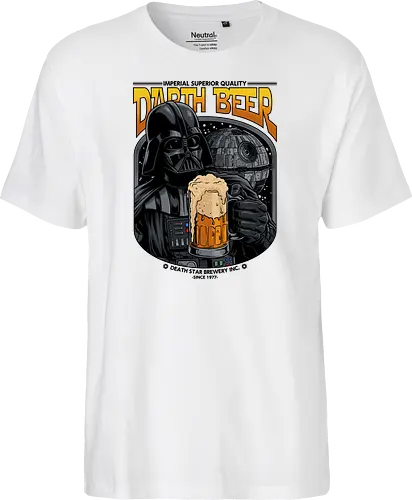 Darth Beer moon Brauerei Parodie - Darth-Bier, Villain, Bierparodie, Science-Fiction-Humor, Dunkle Seite, Bierliebhaber, Craft Beer, Trinkhumor, Imperiale Brauerei, Lustiges Bier, Weltraumfilmparodie, 1977 - Fairtrade T-Shirt