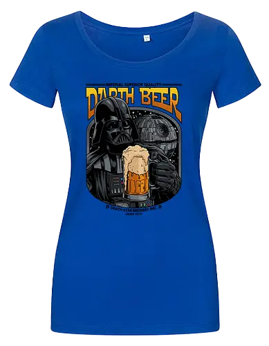 Darth Beer moon Brauerei Parodie - Darth-Bier, Villain, Bierparodie, Science-Fiction-Humor, Dunkle Seite, Bierliebhaber, Craft Beer, Trinkhumor, Imperiale Brauerei, Lustiges Bier, Weltraumfilmparodie, 1977 - Damen T-Shirt