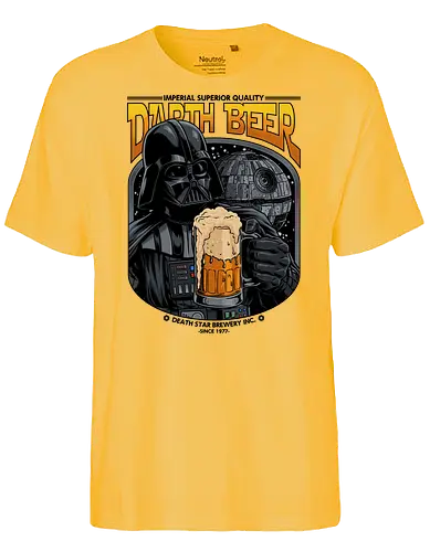 Darth Beer moon Brauerei Parodie - Darth-Bier, Villain, Bierparodie, Science-Fiction-Humor, Dunkle Seite, Bierliebhaber, Craft Beer, Trinkhumor, Imperiale Brauerei, Lustiges Bier, Weltraumfilmparodie, 1977 - Fairtrade T-Shirt