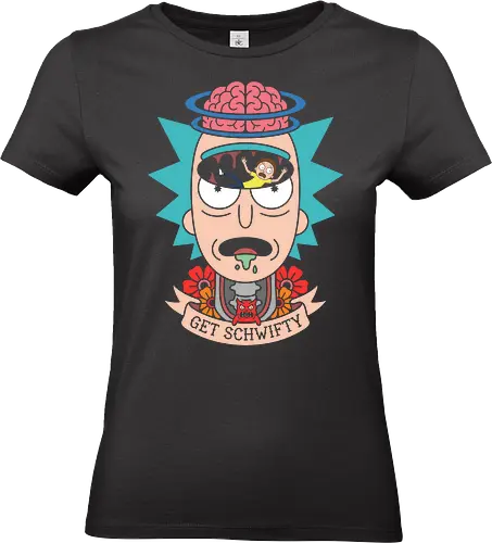 Schwifty Mind Trip: Neo-Traditional Graphic - Rick and Morty shirt, Get Schwifty merch, trippy cartoon apparel, neo traditional tattoo graphic, adult animation streetwear, sci-fi pop culture tee, Rick Sanchez brain design, falling Morty clothing, alternative geek fashion, surreal cartoon graphic - Standard T-Shirt (Frauen)