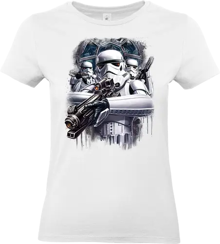 Elite Weiße Rüstung Weltraum Soldaten Sci-Fi - white armor soldier shirt, sci-fi elite trooper tee, space soldier apparel, imperial soldier shirt, science fiction warrior tee, futuristic soldier apparel, white helmet trooper shirt, sci-fi military tee, space warrior apparel, imperial army shirt, Space Opera, galaxy soldier tee, space combat shirt, sci-fi trooper apparel - Standard T-Shirt (Frauen)