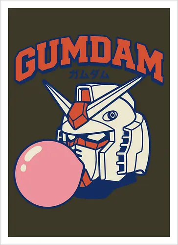 Retro GUNDAM RX-78-2 Kaugummi-Mecha-Parodie