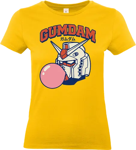 Retro GUNDAM RX-78-2 Kaugummi-Mecha-Parodie - Mashup, Anime, Klassischer Anime, Retro-Anime, Popkultur, Otaku, Japan, Gundam, Mecha, Roboter, RX-78-2, Mobile Suit, Kaugummi, Gummi, Parodie - Standard T-Shirt (Frauen)