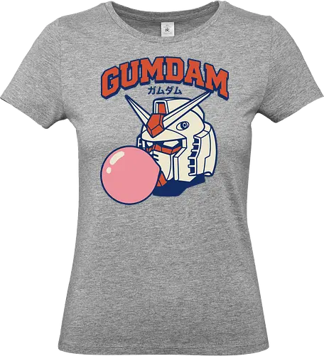 Retro GUNDAM RX-78-2 Kaugummi-Mecha-Parodie - Mashup, Anime, Klassischer Anime, Retro-Anime, Popkultur, Otaku, Japan, Gundam, Mecha, Roboter, RX-78-2, Mobile Suit, Kaugummi, Gummi, Parodie - Standard T-Shirt (Frauen)