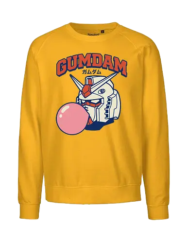 Retro GUNDAM RX-78-2 Kaugummi-Mecha-Parodie - Mashup, Anime, Klassischer Anime, Retro-Anime, Popkultur, Otaku, Japan, Gundam, Mecha, Roboter, RX-78-2, Mobile Suit, Kaugummi, Gummi, Parodie - Fairtrade Sweatshirt
