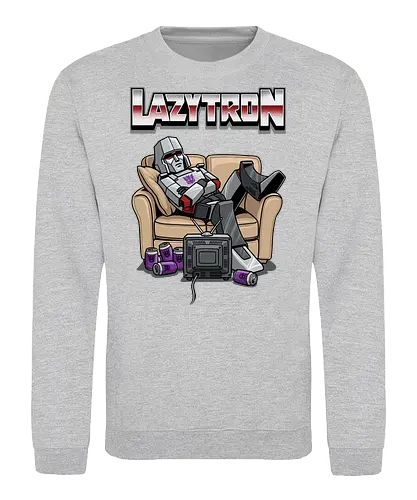 Lazytron: Megatron-Parodie – Lümmelnd auf der Couch - Decepticon, Parodie, faul, Lazytron, Couch-Potato, G1, 80er-Jahre-Cartoon, Retro, Cybertron, Energon, lustig, Roboter, Spielzeug-Parodie, Geek, Nerd, Decepticon-Shirt, Megatron-Kunst, lustiger Roboter, G1-Roboter-Parodie - Sweatshirt