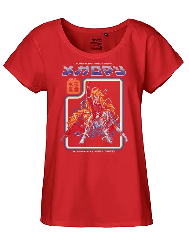 Megaloman Super Fusion Tokusatsu Anime Mashup - megaloman, ultraman, super saiyan, anime mashup, tokusatsu, super fusion, retro anime, japanese superhero, anime parody, 90s anime, 70s tokusatsu, shonen anime, kaiju fighter, otaku, manga parody - Fairtrade Girl Shirt