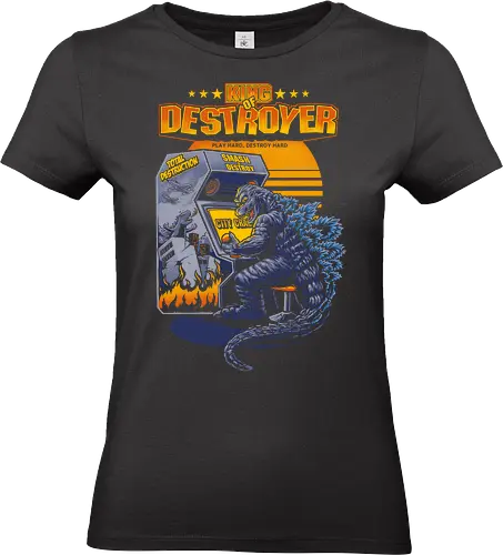 Kaiju-Monster beim Arcade-Videospiel – „City Crash“-Kunst - Standard T-Shirt (Frauen)