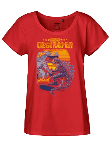 Kaiju-Monster beim Arcade-Videospiel – „City Crash“-Kunst - Fairtrade Girl Shirt