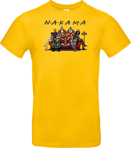 Nakama-Freunde-Parodie – Pirate: Strohhutpiraten auf der Couch - Pirate, Straw Hat Pirates, Nakama, Friends TV Show Parody, The One With The Pirates, Roronoa Zoro, Nami, Sanji, Tony Tony Chopper, Nico Robin, Franky, Brook, Jinbe, Anime Crossover, Funny Anime, Sitcom Couch, Orange Couch, 90s Nostalgia, Pop Culture Mashup, Weeb, Otaku, Anime Streetwear, Grand Line, Anime Family - Standard T-Shirt