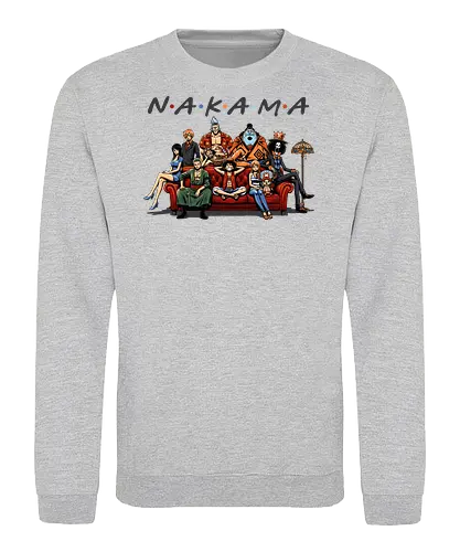 Nakama-Freunde-Parodie – Pirate: Strohhutpiraten auf der Couch - Pirate, Straw Hat Pirates, Nakama, Friends TV Show Parody, The One With The Pirates, Roronoa Zoro, Nami, Sanji, Tony Tony Chopper, Nico Robin, Franky, Brook, Jinbe, Anime Crossover, Funny Anime, Sitcom Couch, Orange Couch, 90s Nostalgia, Pop Culture Mashup, Weeb, Otaku, Anime Streetwear, Grand Line, Anime Family - Sweatshirt