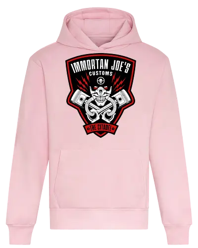 Immortan Joe - Die Zitadellen-Wut - Mad Max, Immortan Joe, War Boys, Postapokalyptisches T-Shirt, Geek-Kultur, Road Warrior, Mad Max Druck, Benzin und Ruhm, Nerd T-Shirt, Automobil-Apokalypse, Geek-Mode, Chaos-Überlebender, Wütende Motoren, Mad Max Fans - Heavyweight Hoodie