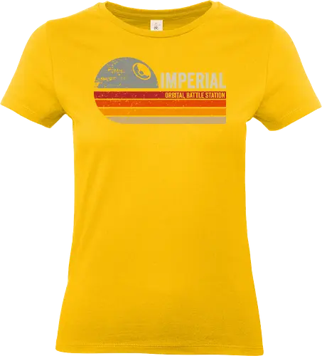 Imperial vintage - retro, vintage, stars, galaxy, space, sci fi, science fiction movies, retro, label, dark side, laser saber, moon - Standard T-Shirt (Frauen)
