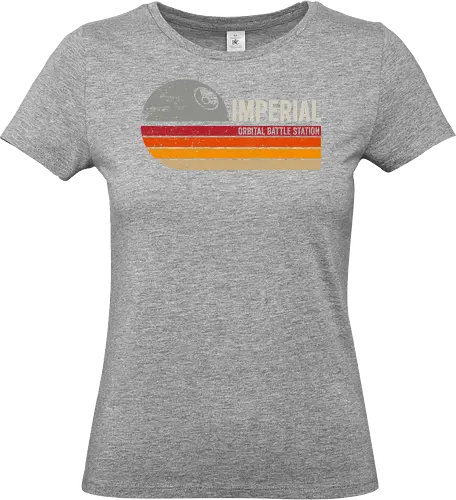 Imperial vintage - retro, vintage, stars, galaxy, space, sci fi, science fiction movies, retro, label, dark side, laser saber, moon - Standard T-Shirt (Frauen)