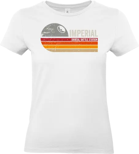 Imperial vintage - retro, vintage, stars, galaxy, space, sci fi, science fiction movies, retro, label, dark side, laser saber, moon - Standard T-Shirt (Frauen)