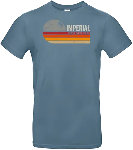 Imperial vintage - retro, vintage, stars, galaxy, space, sci fi, science fiction movies, retro, label, dark side, laser saber, moon - Standard T-Shirt