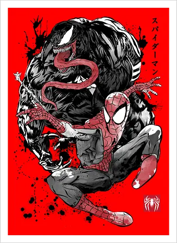 The Spider and the Symbiote sumi e