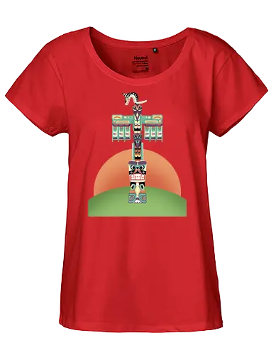 Magischer Totempfahl - Totem, Totempfahl, indigen, tribal, Totemtier, spirit animal, Sonne, geometrisch, bunt - Fairtrade Girl Shirt