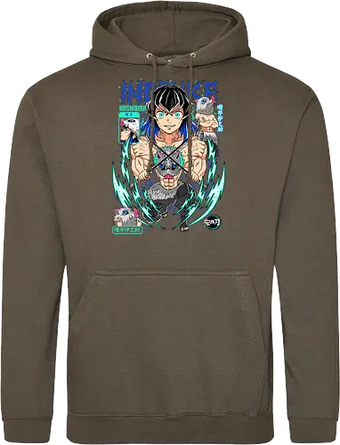 Beast Breathing Fury - inosuke, Slayer, hashibira inosuke, beast breathing, anime warrior, boar mask, anime battle, nichirin blades - Standard Hoodie