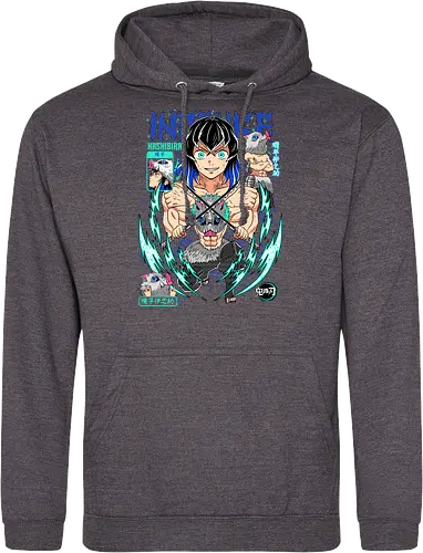 Beast Breathing Fury - inosuke, Slayer, hashibira inosuke, beast breathing, anime warrior, boar mask, anime battle, nichirin blades - Standard Hoodie