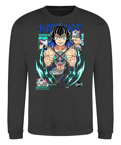 Beast Breathing Fury - inosuke, Slayer, hashibira inosuke, beast breathing, anime warrior, boar mask, anime battle, nichirin blades - Sweatshirt