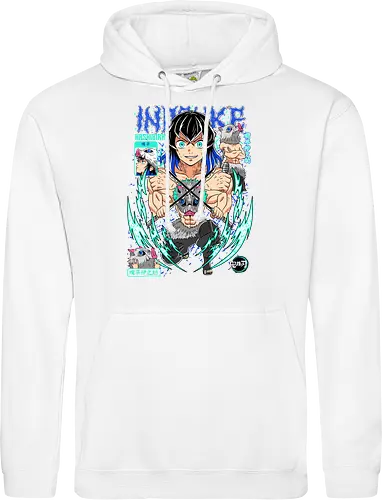 Beast Breathing Fury - inosuke, Slayer, hashibira inosuke, beast breathing, anime warrior, boar mask, anime battle, nichirin blades - Standard Hoodie