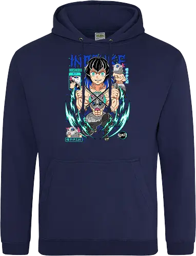 Beast Breathing Fury - inosuke, Slayer, hashibira inosuke, beast breathing, anime warrior, boar mask, anime battle, nichirin blades - Standard Hoodie