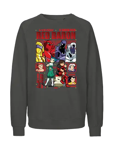 The Red Baron – Sky Ace Legend - red baron, anime pilot, retro anime, sky fighter, classic anime, aerial battle, anime legend, vintage anime - Fairtrade Sweatshirt