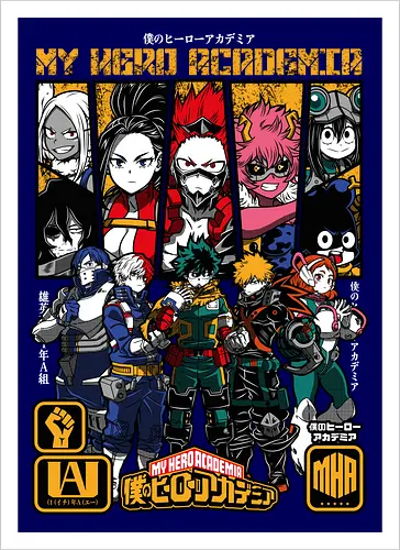 Hero Society - Academia, deku, ua academy, anime heroes, shonen anime, quirk power, anime battle, hero costume - Kunstdruck
