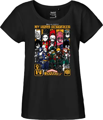 Hero Society - Academia, deku, ua academy, anime heroes, shonen anime, quirk power, anime battle, hero costume - Fairtrade Girl Shirt
