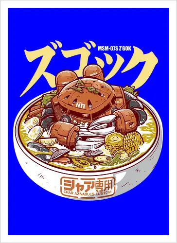 Char Z'Gok Meeresfrüchte-Ramen – Lustige Mecha-Parodie